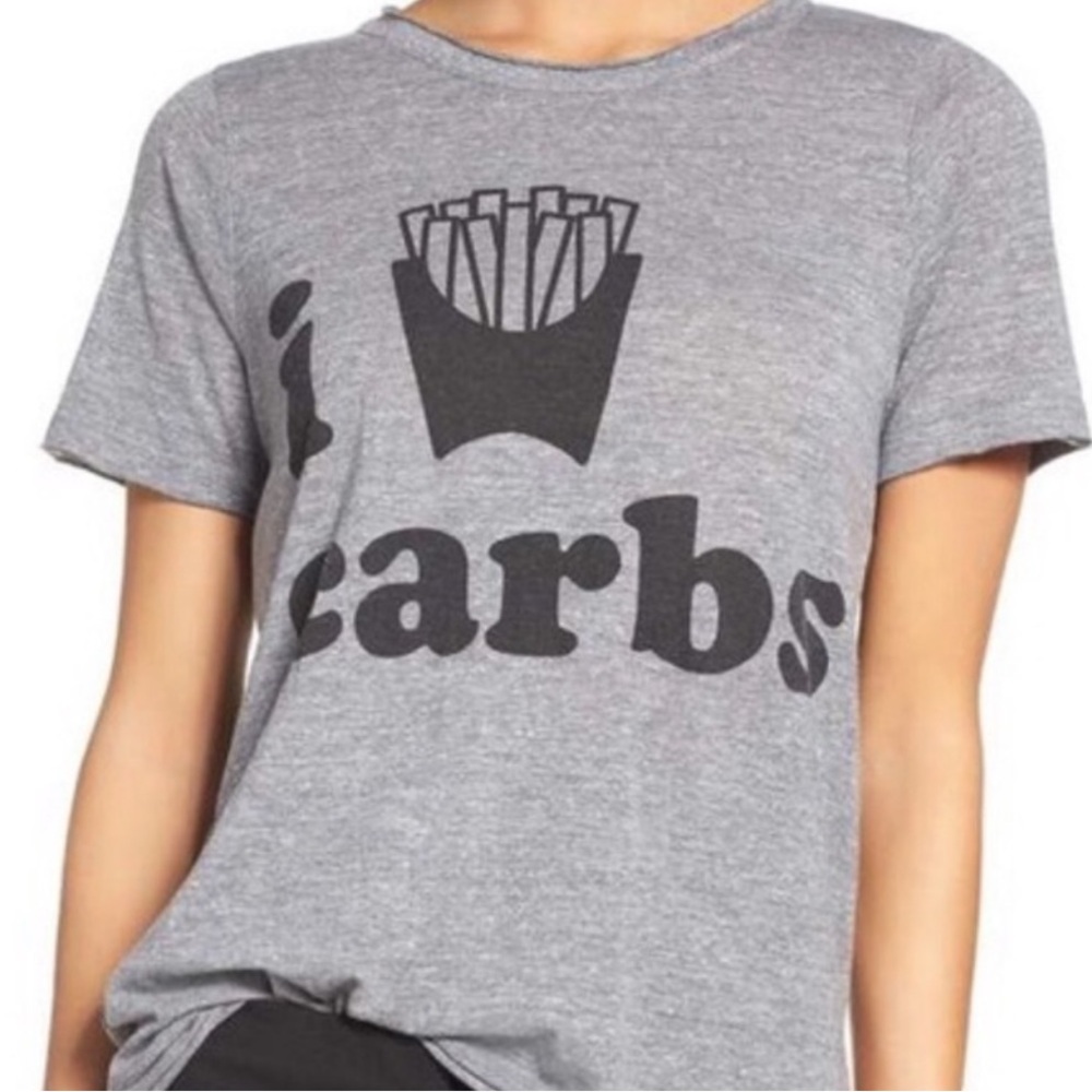 Chaser Graphic Tee I love carbs gray black